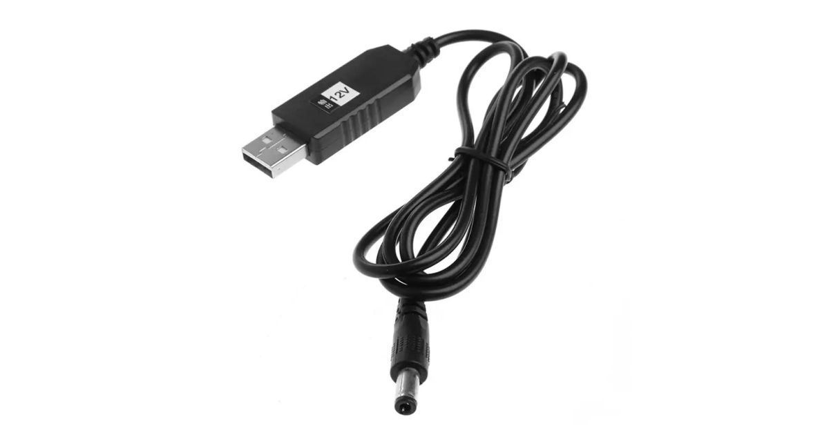 Кабель питания USB - DC 5.5 x 2.1 мм c преобразователем 5v - 12v для ...