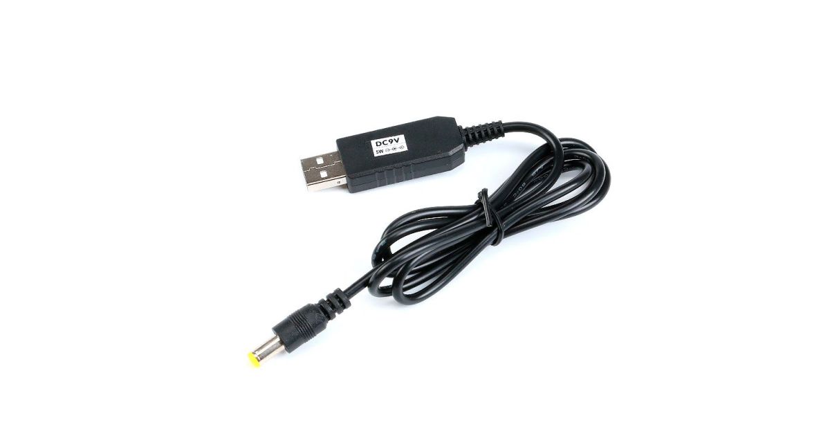 Кабель питания USB - DC 5.5 x 2.1 мм c преобразователем 5v - 9v для ...